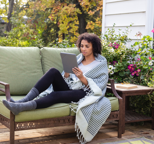 Woman using tablet