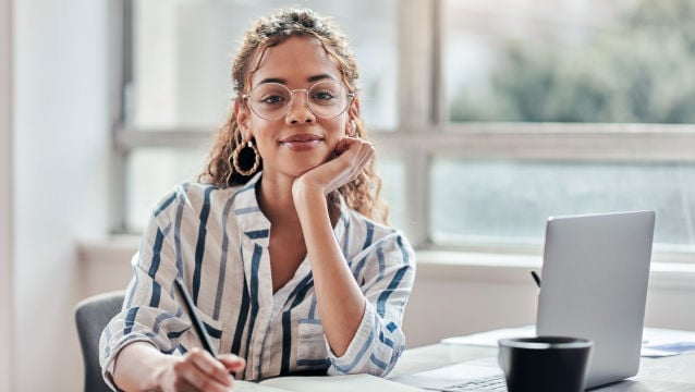 Woman with notebook