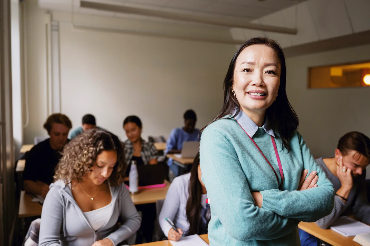 Portrayal of Capella education student in a classroom setting.