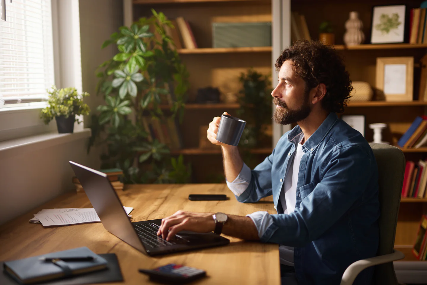 Portrayal of Capella student working at home office.