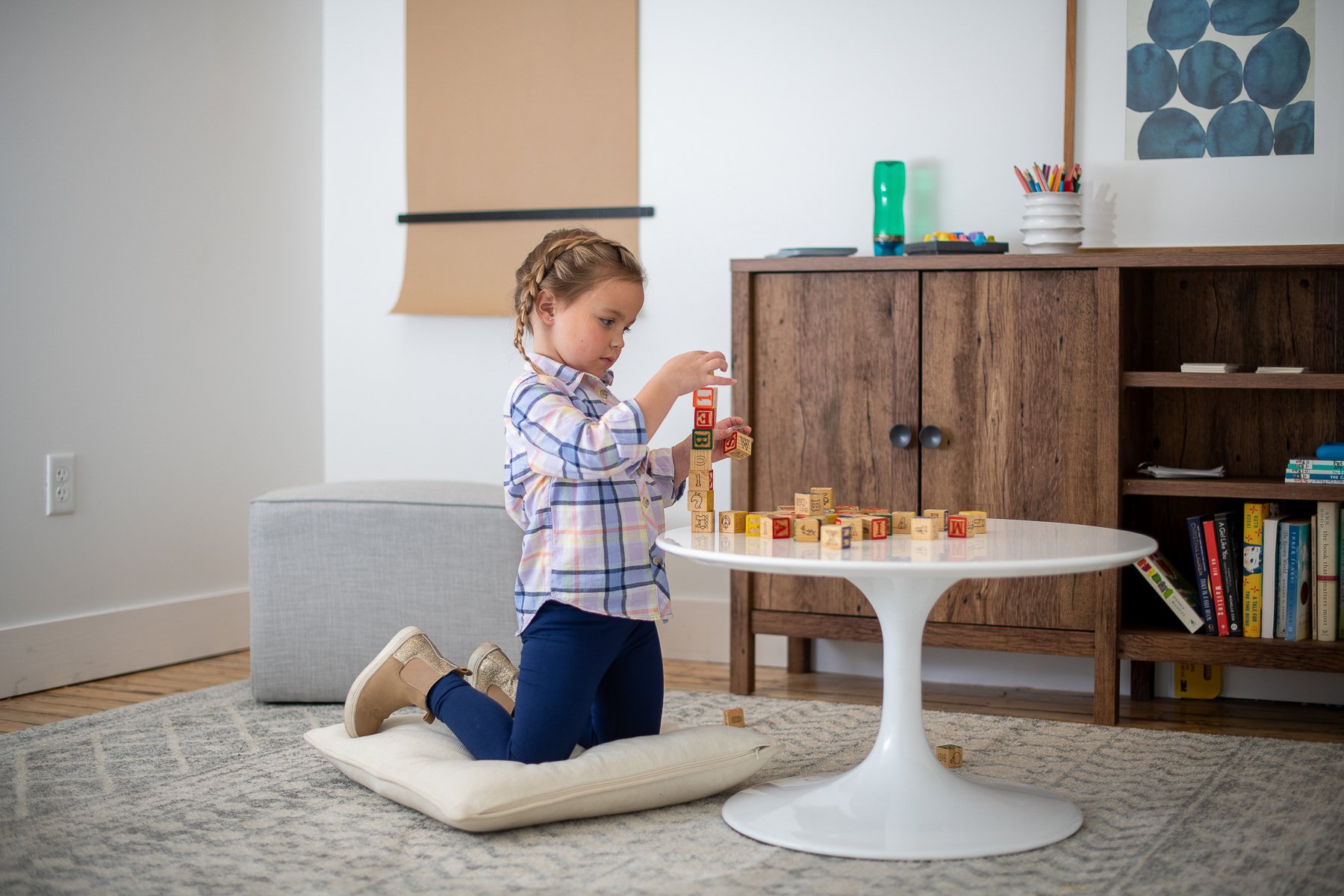 Child playing with blocks.