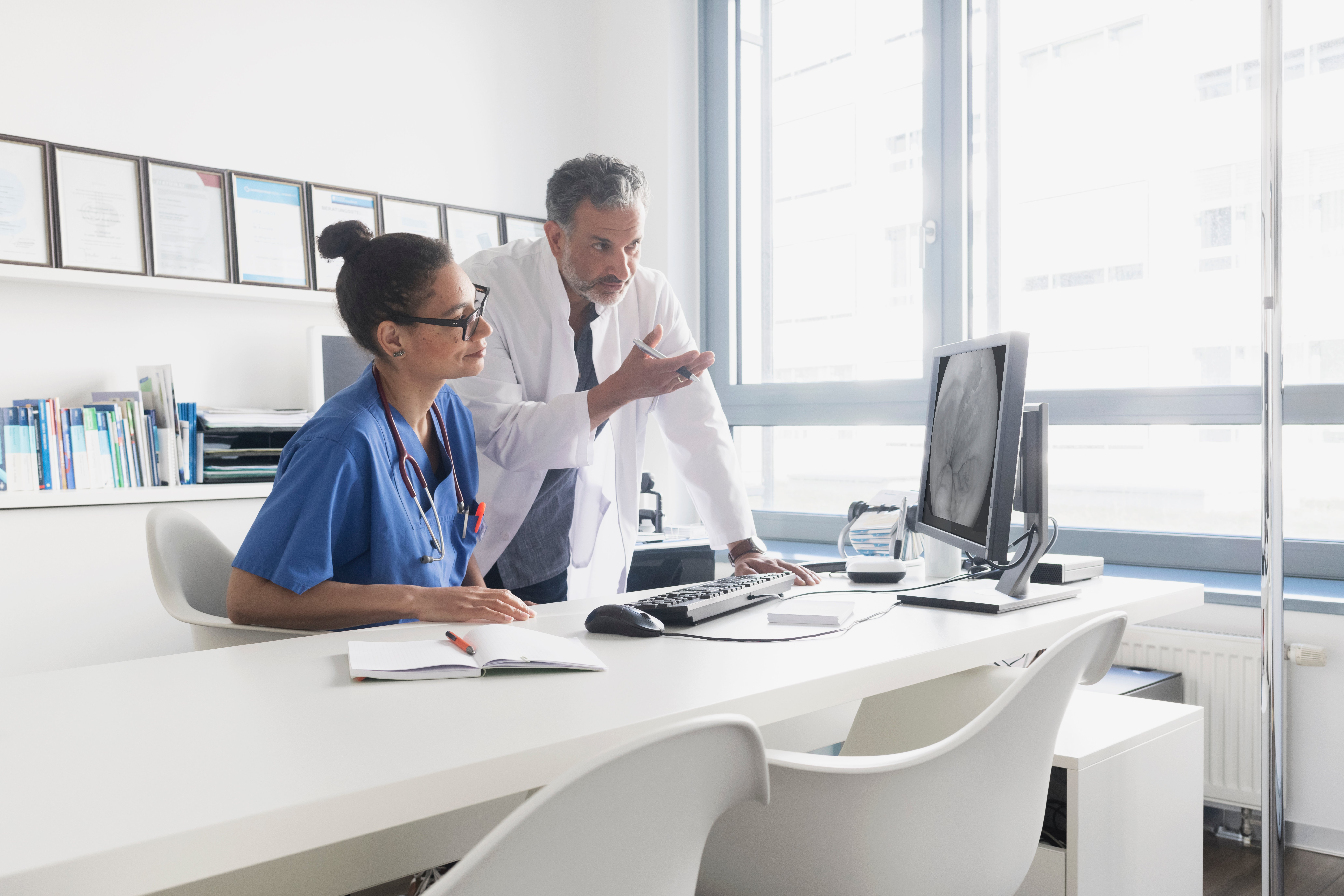 Portrayal of Capella student working in healthcare informatics.