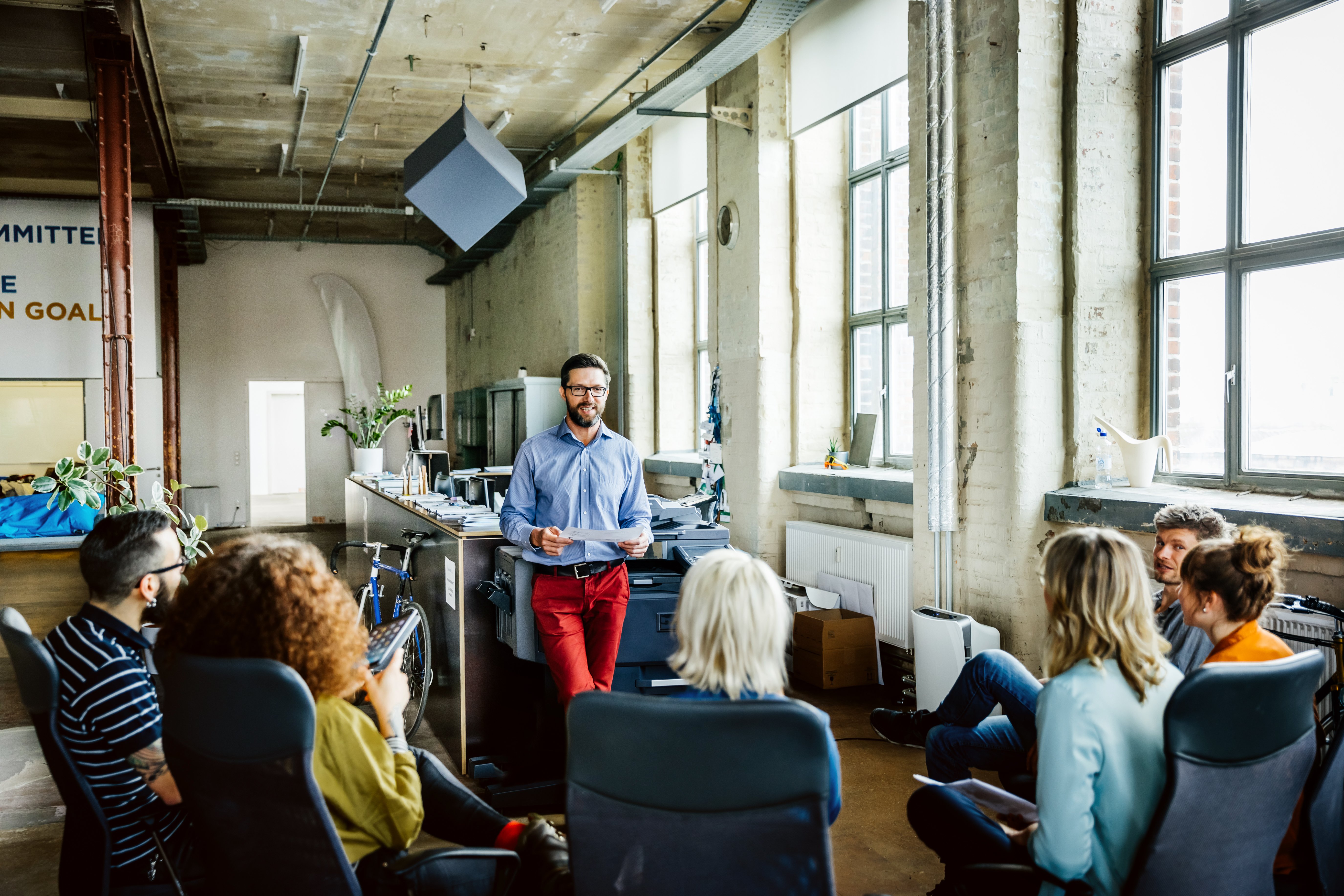 Portrayal of Capella project management student delivering a presentation