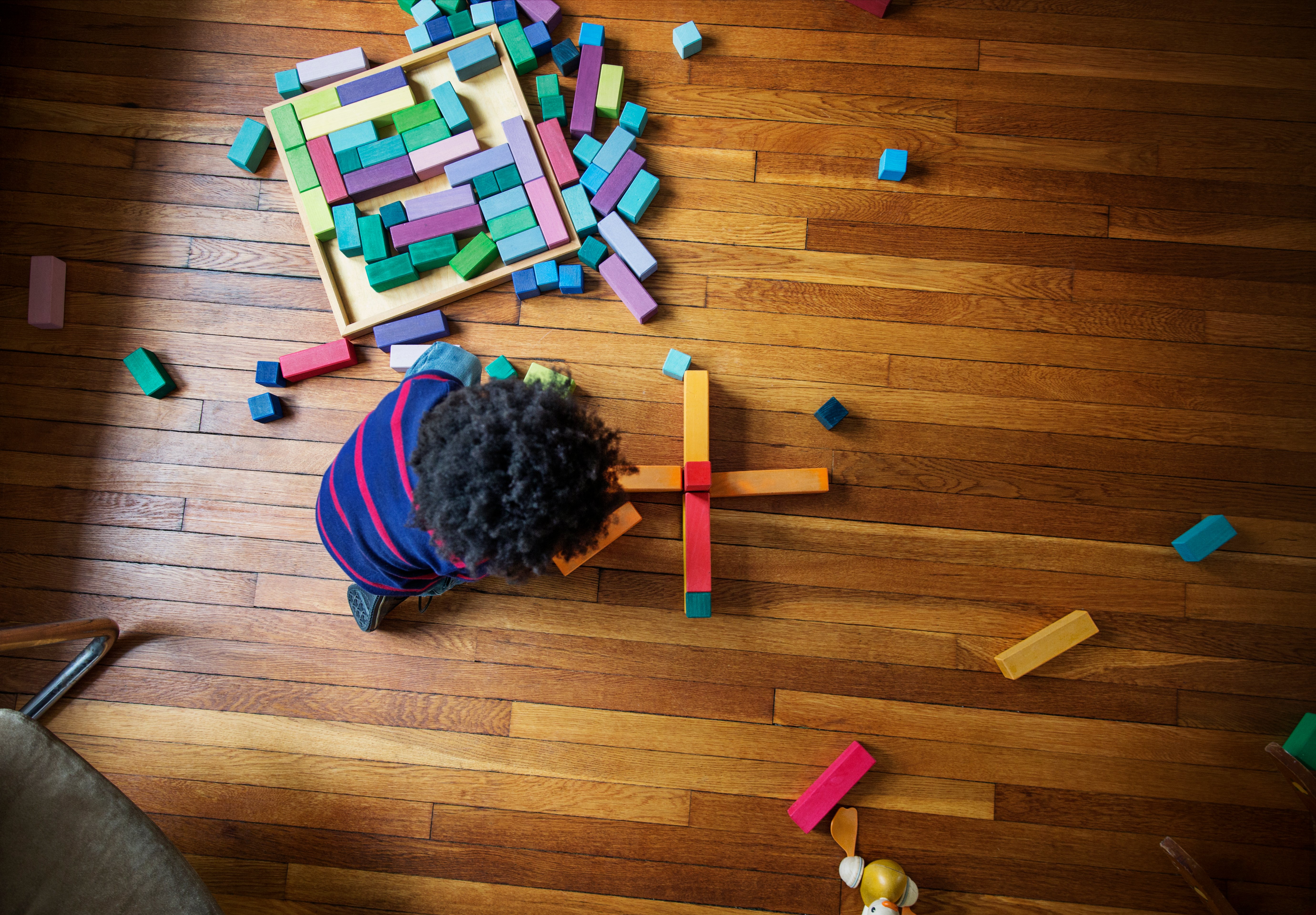 Child playing with blocks.
