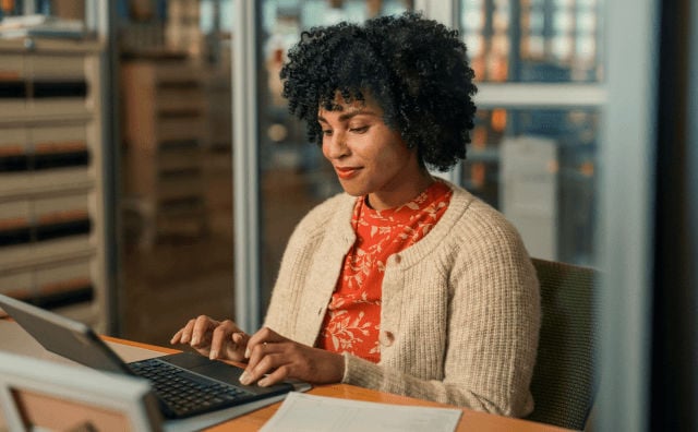 Woman with notebook