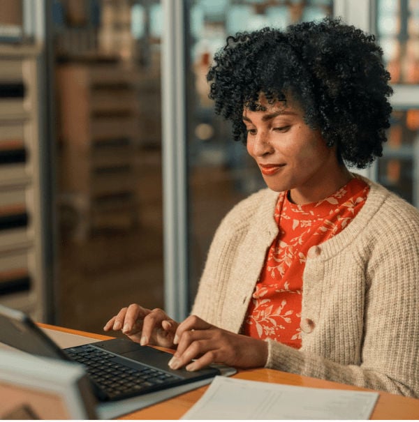 Woman with notebook