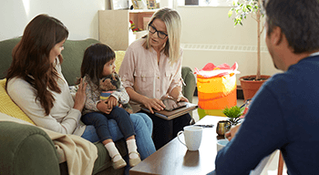 Little girl in a counseling session