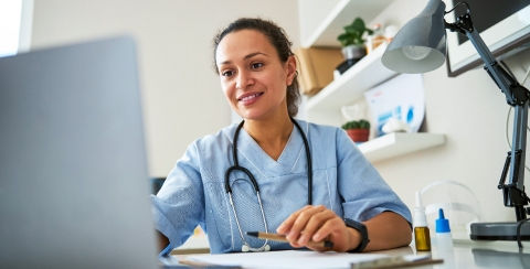 woman at desk
