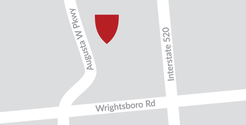 map pinpointing Agusta campus center
